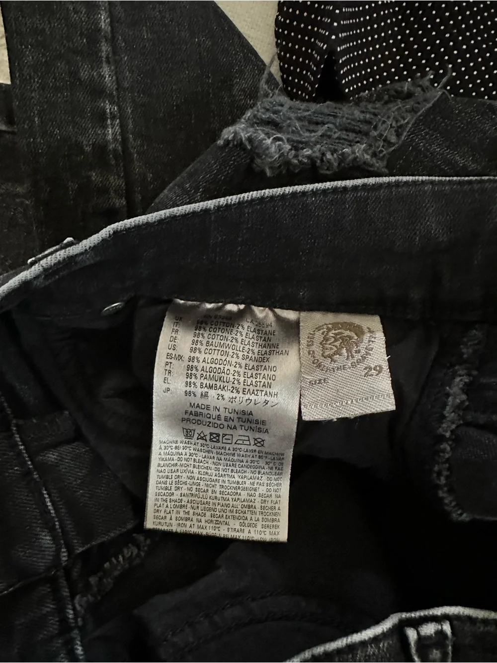 Diesel Black Distressed Skinny Jeans